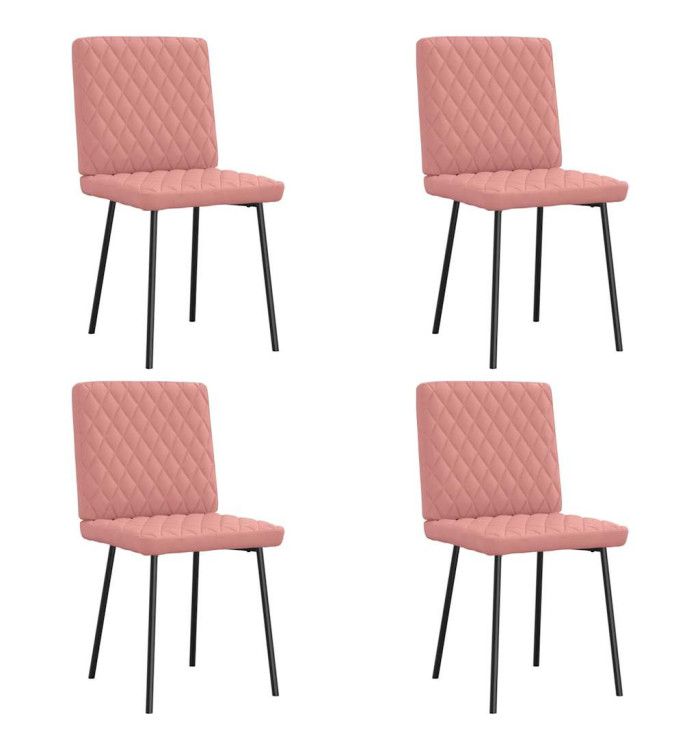 Chaises à manger lot de 4 rose similicuir | Mobilier & Déco