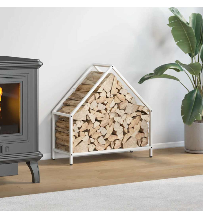 Portant de bois chauffage blanc 60x25x60 cm | Mobilier & Déco