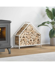 Portant de bois chauffage blanc 60x25x60 cm | Mobilier & Déco