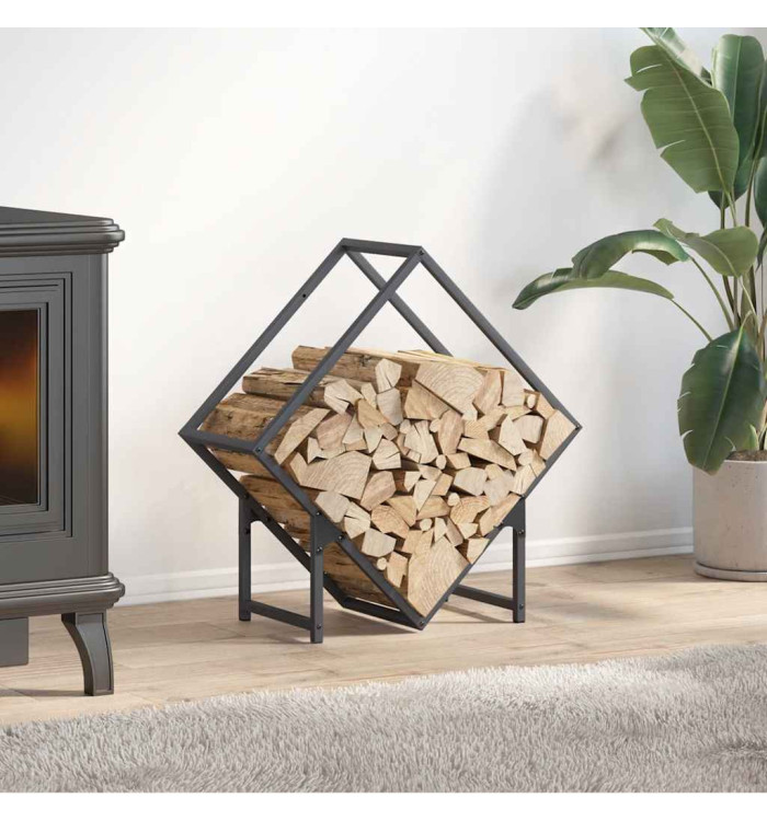 Portant de bois chauffage anthracite 60x25x60 cm | Mobilier & Déco