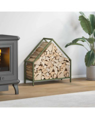 Portant de bois chauffage vert olive 60x25x60 cm | Mobilier & Déco