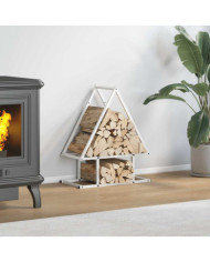 Portant de bois chauffage blanc 50x25x60 cm | Mobilier & Déco