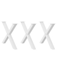 Pieds de table à manger en forme de X, 3 pièces, blanc, 90 x (72-73) cm, acier | Mobilier & Déco