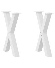 Pieds de table à manger en forme de X, 2 pièces, blanc, 50 x (72-73) cm, acier | Mobilier & Déco