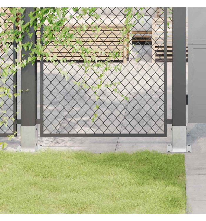 Bases de poteau carrées 12 pcs argent 81x81 mm acier galvanisé | Mobilier & Déco