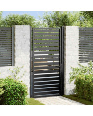 Portail de jardin verrouillable noir 100x180 cm aluminium | Mobilier & Déco