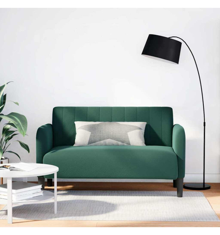 Canapé causeuse vert foncé 109 cm velours | Mobilier & Déco