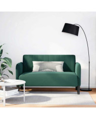Canapé causeuse vert foncé 109 cm velours | Mobilier & Déco