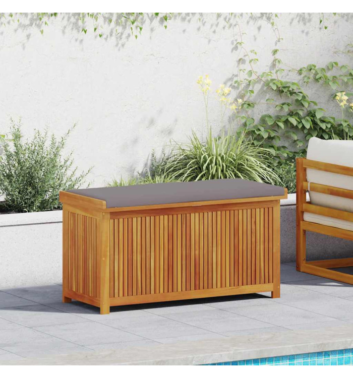 Boîte à coussins d'extérieur 113x50x60,5cm bois massif d'acacia | Mobilier & Déco