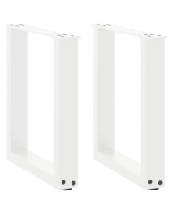 Pieds de table basse en U 2 pièces Blanc 38 x (42-43) cm Acier | Mobilier & Déco