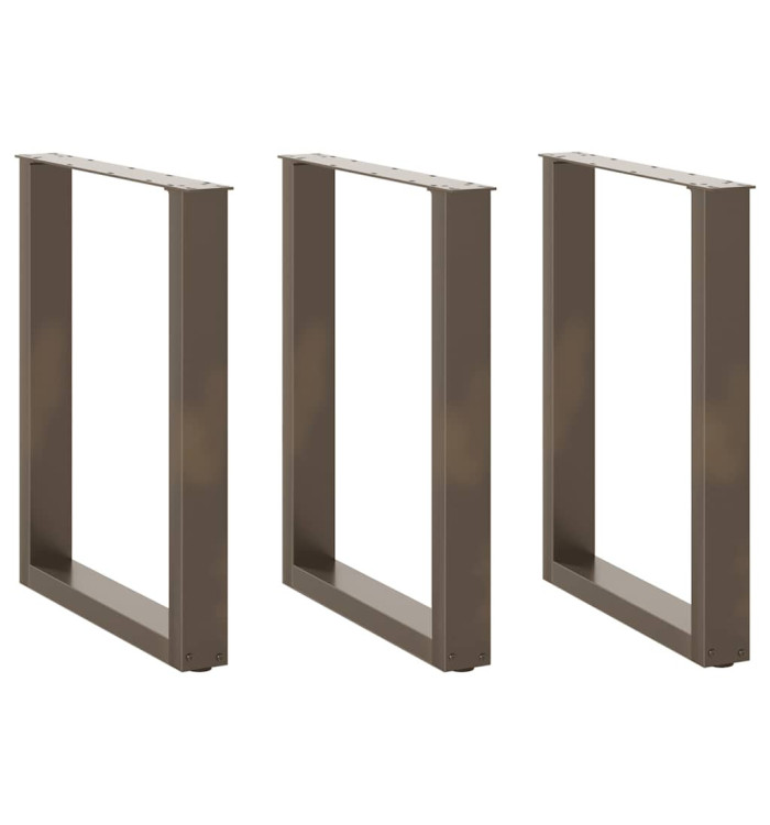 Pieds de table à manger en U 3 pièces Acier naturel 70 x (72-73) cm Acier | Mobilier & Déco
