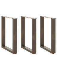 Pieds de table à manger en U 3 pièces Acier naturel 70 x (72-73) cm Acier | Mobilier & Déco