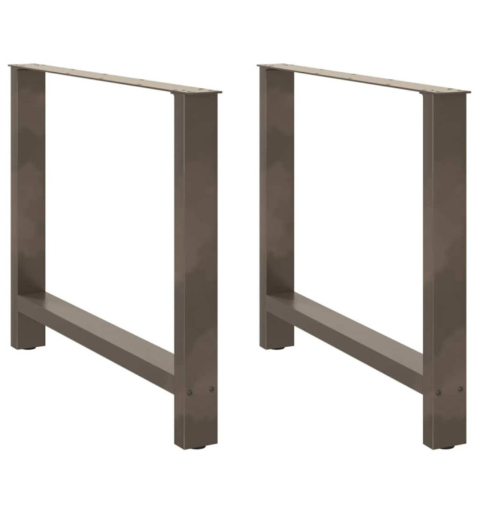 Pieds de table à manger en acier naturel 2 pièces 90 x (72-73) cm Acier | Mobilier & Déco