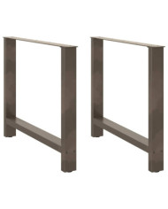 Pieds de table à manger en acier naturel 2 pièces 90 x (72-73) cm Acier | Mobilier & Déco