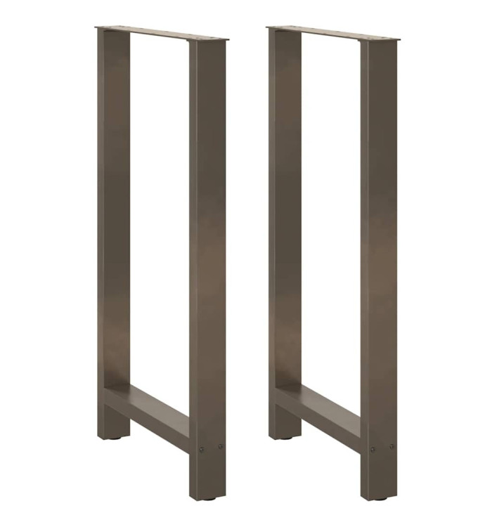 Pieds de table de bar en acier naturel, 2 pièces, 60 x (110-111) cm | Mobilier & Déco
