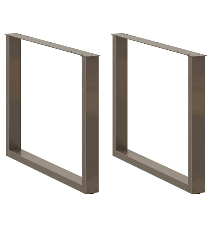 Pieds de table à manger en U 3 pièces Acier naturel 100 x (72-73) cm Acier | Mobilier & Déco