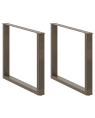 Pieds de table à manger en U 3 pièces Acier naturel 100 x (72-73) cm Acier | Mobilier & Déco