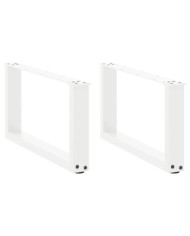 Pieds de table basse en U 2 pièces Blanc 70 x (30-31) cm Acier | Mobilier & Déco