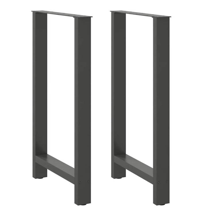 Pieds de table de bar Anthracite 2 pièces 60 x (100-101) cm Acier | Mobilier & Déco