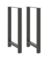 Pieds de table de bar Anthracite 2 pièces 60 x (100-101) cm Acier | Mobilier & Déco