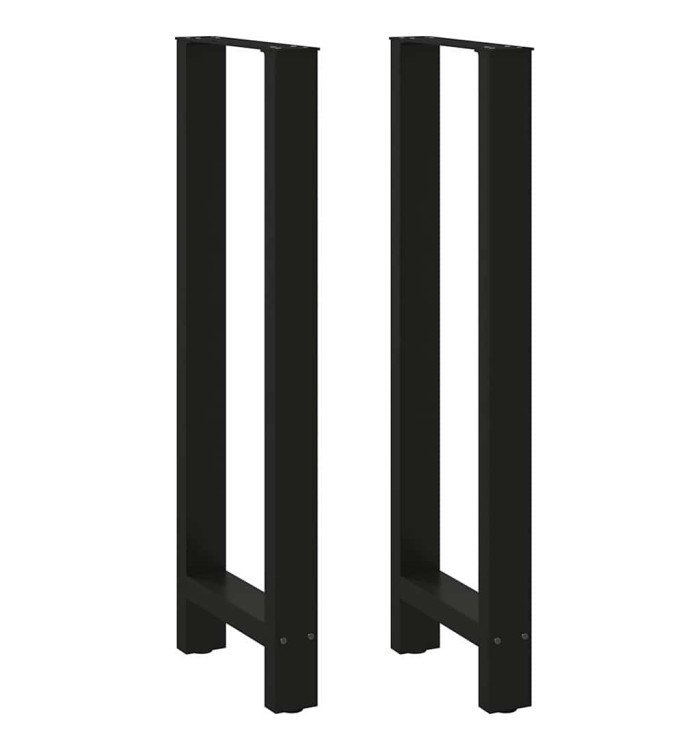 Pieds de table de bar Noir 2 pièces 50 x (110-111) cm Acier | Mobilier & Déco