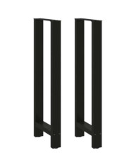 Pieds de table de bar Noir 2 pièces 50 x (110-111) cm Acier | Mobilier & Déco