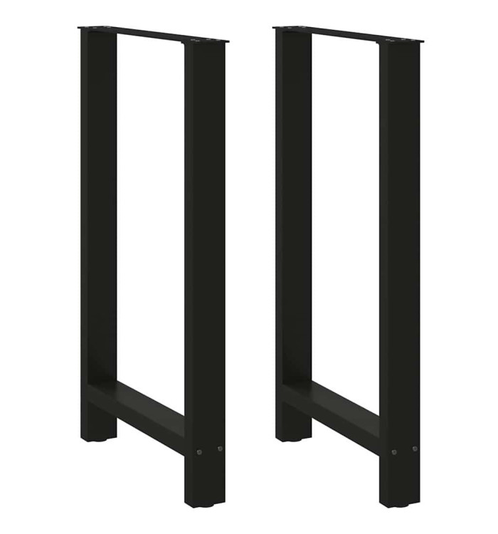 Pieds de table de bar Noir 2 pièces 60 x (100-101) cm Acier | Mobilier & Déco