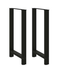 Pieds de table de bar Noir 2 pièces 60 x (100-101) cm Acier | Mobilier & Déco