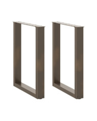 Pieds de table à manger en forme de U, 2 pièces, acier naturel, 70 x (72-73) cm | Mobilier & Déco