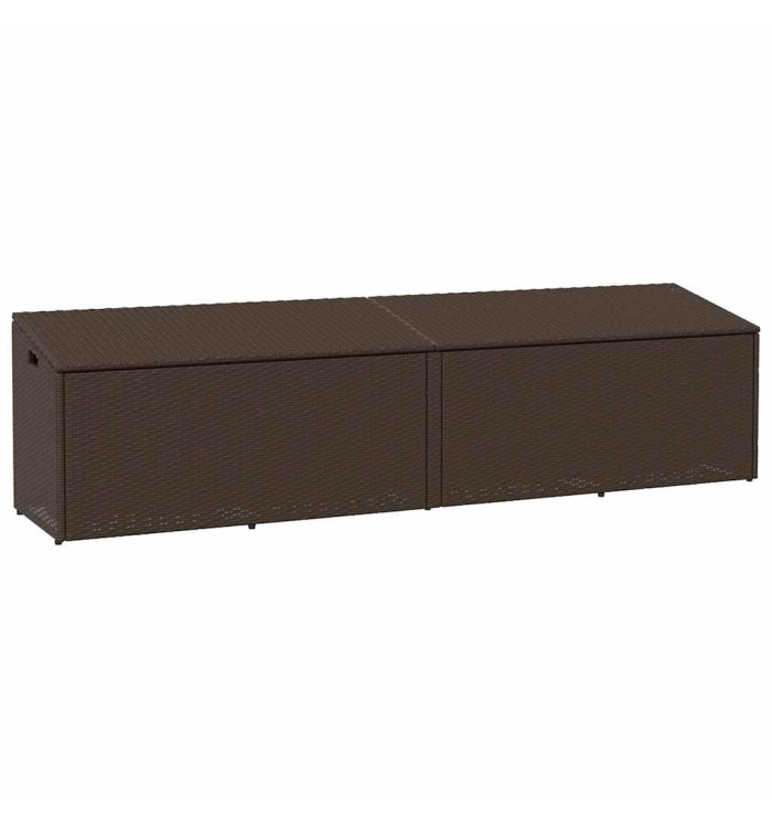 Boîte de rangement de jardin marron 220x50x58 cm résine tressée | Mobilier & Déco