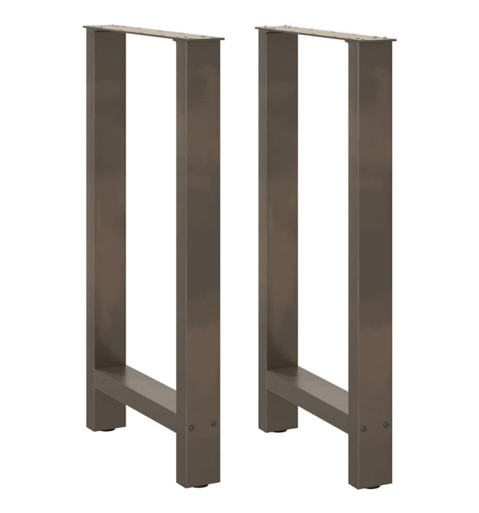 Pieds de table de bar en acier naturel, 2 pièces, 50 x 90-91 cm | Mobilier & Déco