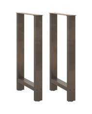 Pieds de table de bar en acier naturel, 2 pièces, 50 x 90-91 cm | Mobilier & Déco
