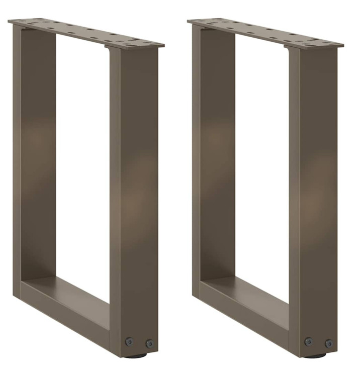 Pieds de table basse en U 2 pièces Acier naturel 28 x (42-43) cm Acier | Mobilier & Déco