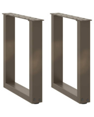 Pieds de table basse en U 2 pièces Acier naturel 28 x (42-43) cm Acier | Mobilier & Déco