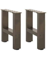 Pieds de table basse en acier naturel 2 pièces 30 x (30-31) cm | Mobilier & Déco