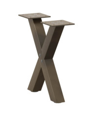 Pieds de table basse en forme de X, 2 pièces, acier naturel, 30 x (30-31) cm | Mobilier & Déco