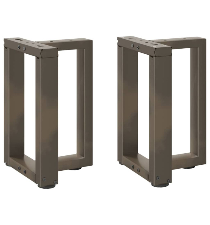 Pieds de table basse en T, 2 pièces, noir, 28 x 25 x (42-43) cm, acier | Mobilier & Déco