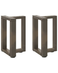 Pieds de table basse en T, 2 pièces, noir, 28 x 25 x (42-43) cm, acier | Mobilier & Déco