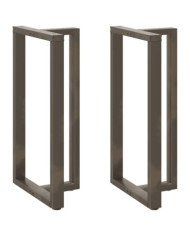 Pieds de table de bar en forme de T, 2 pièces, noir, 60 x 35 x (110-111) cm, acier | Mobilier & Déco
