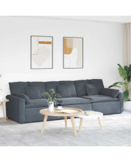 Canapé modulaire avec coussins gris foncé | Mobilier & Déco