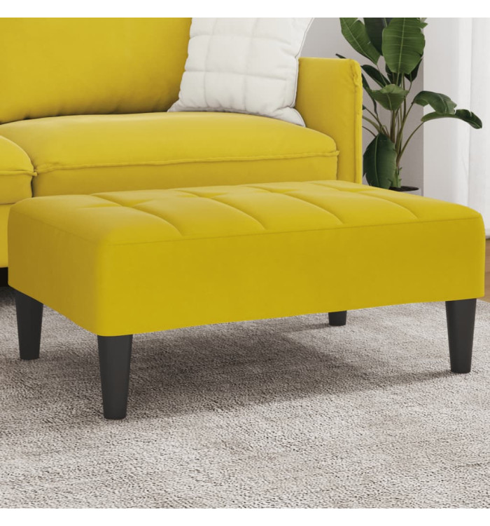 Repose-pied jaune 77x55x31 cm velours | Mobilier & Déco