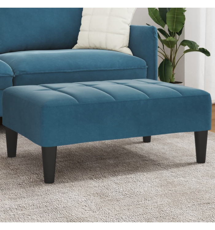 Repose-pied bleu 77x55x31 cm velours | Mobilier & Déco