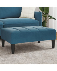Repose-pied bleu 77x55x31 cm velours | Mobilier & Déco