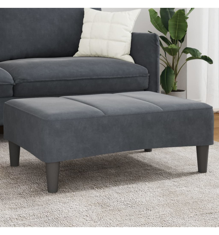 Repose-pied gris foncé 77x55x31 cm velours | Mobilier & Déco