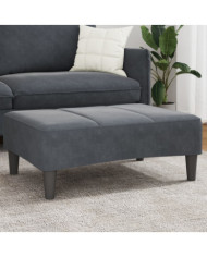Repose-pied gris foncé 77x55x31 cm velours | Mobilier & Déco