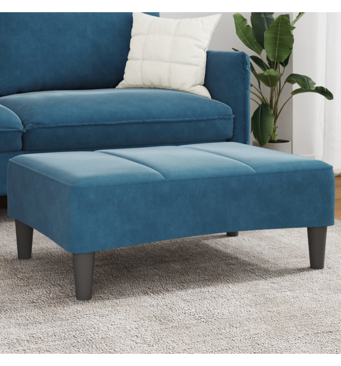 Repose-pied bleu 77x55x31 cm velours | Mobilier & Déco