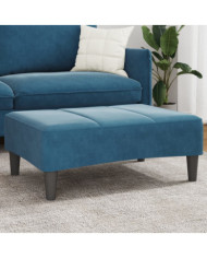 Repose-pied bleu 77x55x31 cm velours | Mobilier & Déco