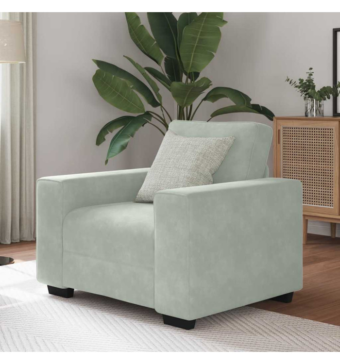 Fauteuil Gris clair 60 cm Velours | Mobilier & Déco