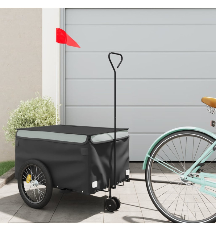 Remorque de vélo noir et gris 30 kg fer | Mobilier & Déco