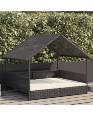 Niche pour chien avec coussin résine tressée | Mobilier & Déco